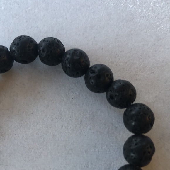 Unisex Two “Kratos “ Black Lava and Hematite Healing Stretch Bracelets - Picture 7 of 9